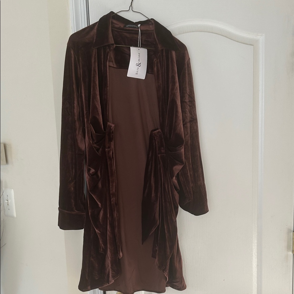 Rich Brown Velvet Robe